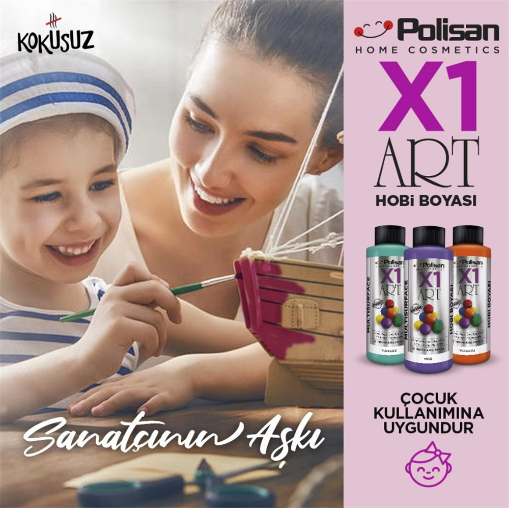 Polisan X1 Art Multısurface Hobi Boyası 120 MLHobi Boyaları