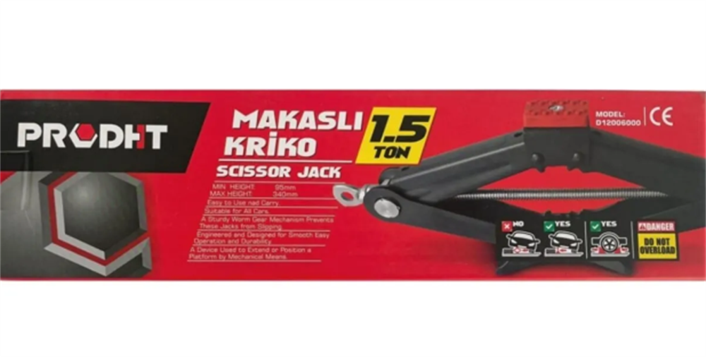 Prodht Makaslı Kriko Cırcırlı 1,5 Ton D12006001Krikolar