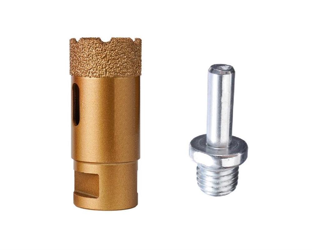 Sera 40 mm Granit Mermer Seramik Delme Panç Spiral ve Matkap İçin Aparatlı M14Panç Grubu