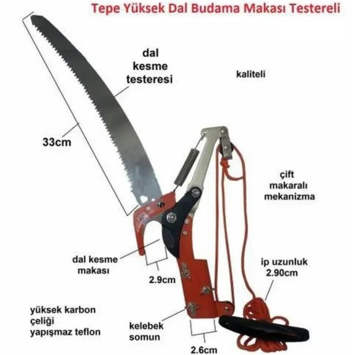 Sera Dal Budama İpli-Saplı 16003Akülü Çim&Çit&Dal Budama
