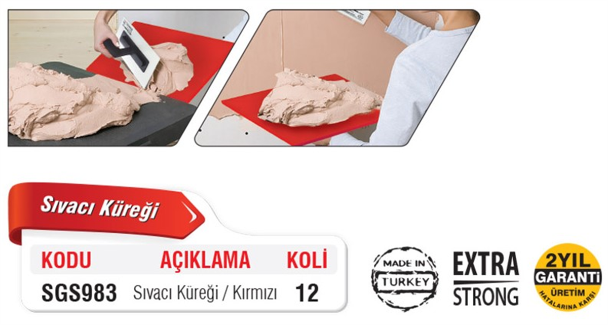 SGS Sıvacı Küreği Kırmızı SGS983Malalar