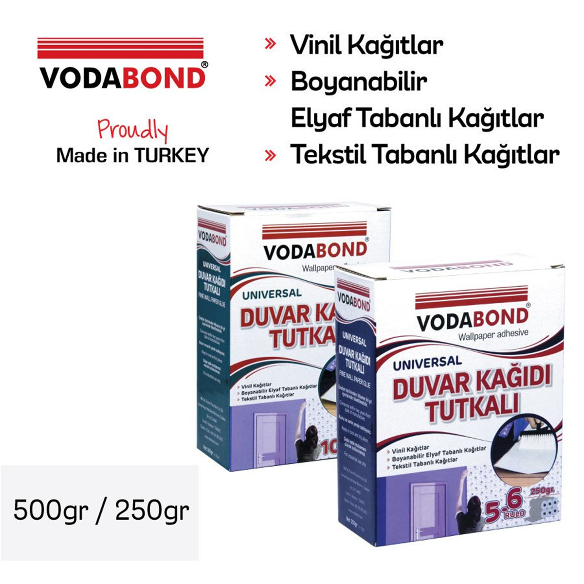 VODABOND Duvar Kağıdı Tutkalı Şeffaf Donar 250gr
