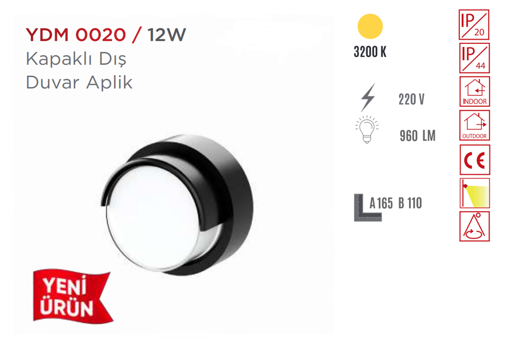 Ycl Dekoratif Dış Duvar Led Aplik Ydm-0020Aplikler