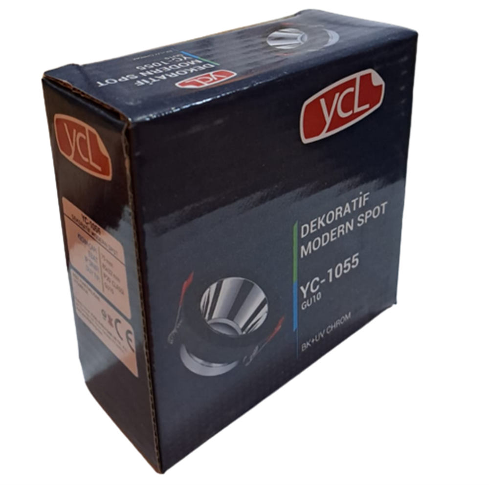 Ycl Dekoratif Modern Spot Kasa Siyah + Koyu Gri Sıva Altı YC-1055Spot Lambalar