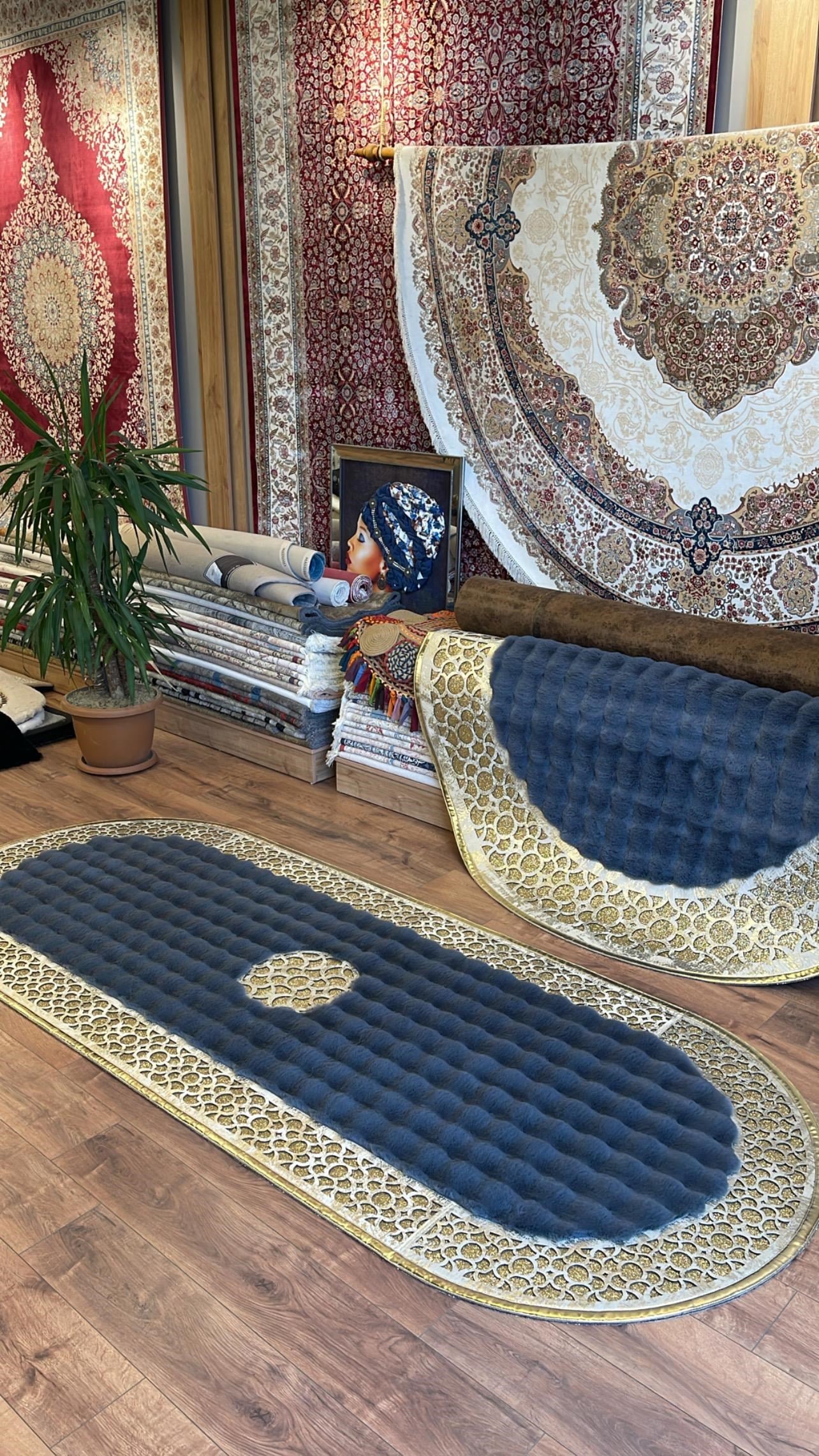 DELÜX BABIL ANTRASİT-GOLD PTK OVAL CAM