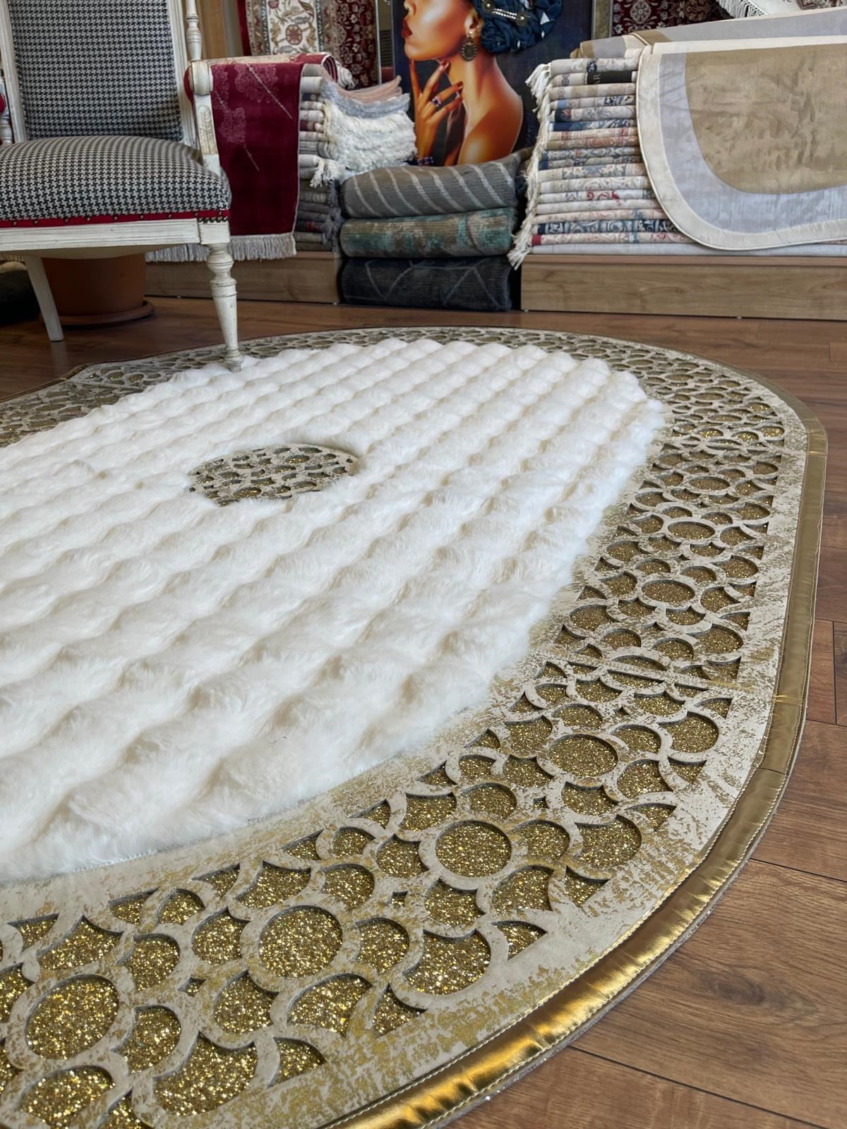DELÜX BABIL BEYAZ-GOLD PTK OVAL CAM