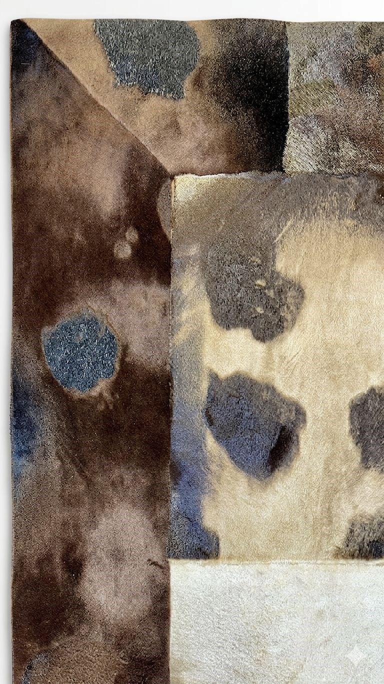Naturel Deniz Aslanı Kahve-Bej Deri Halı