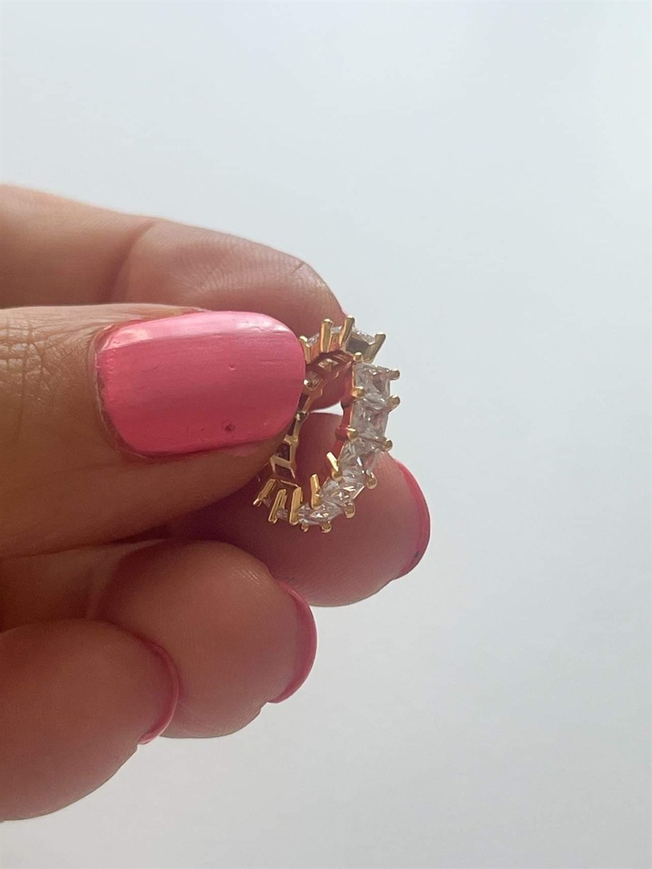 Baget Taşlı Tekli Ear Cuff (1.60 Cm)