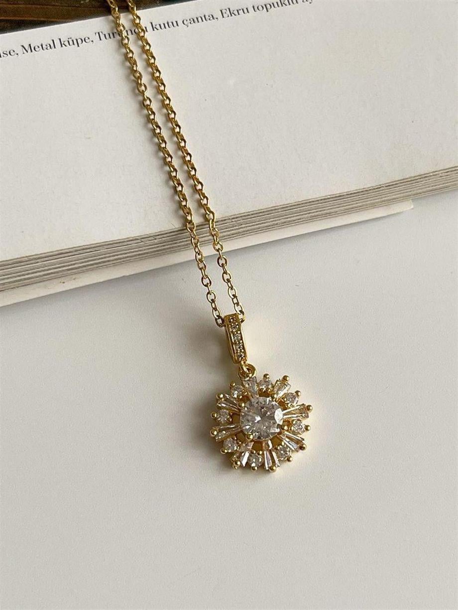 Çelik Baget Taşlı Minimal Kolye (46 Cm)
