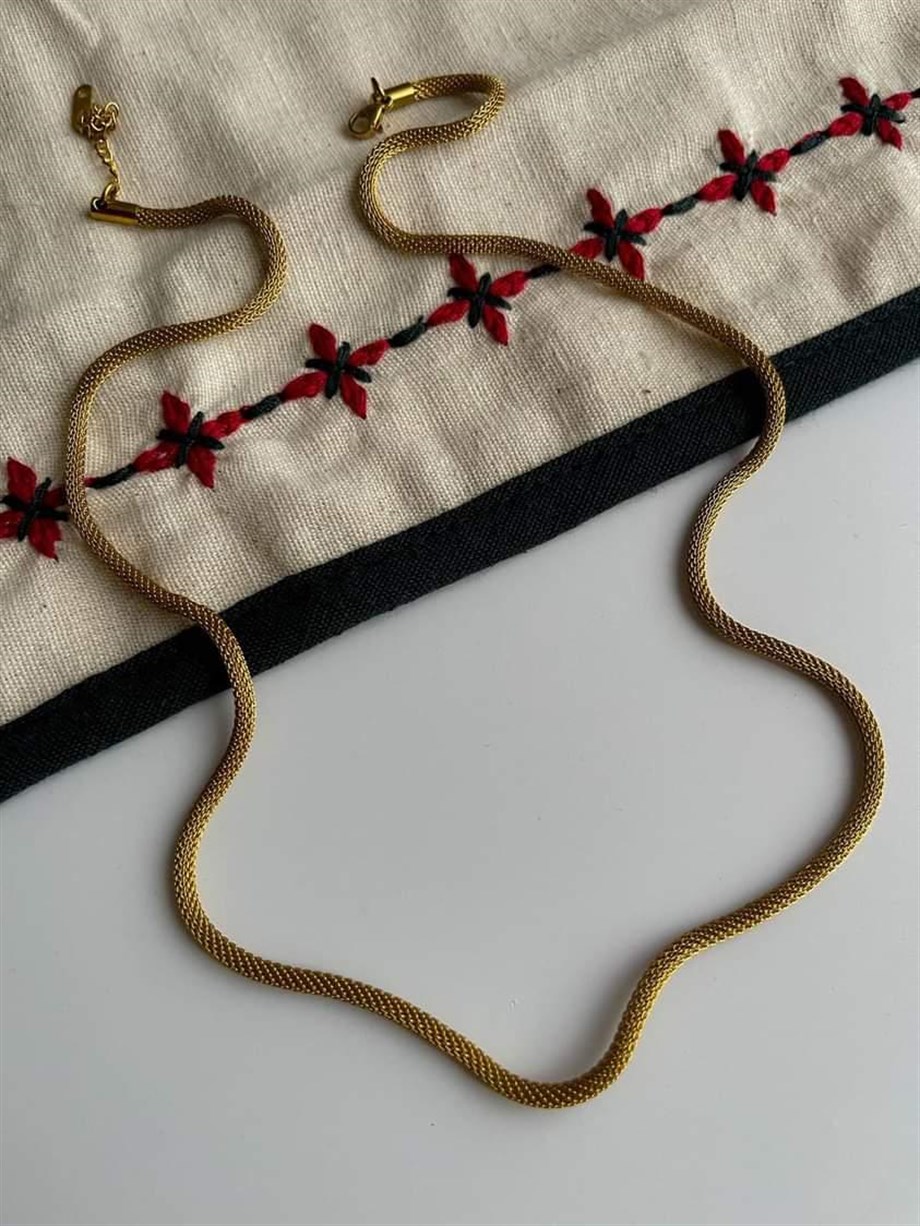 Çelik Basic Uzun Örgü Kolye (62 Cm)