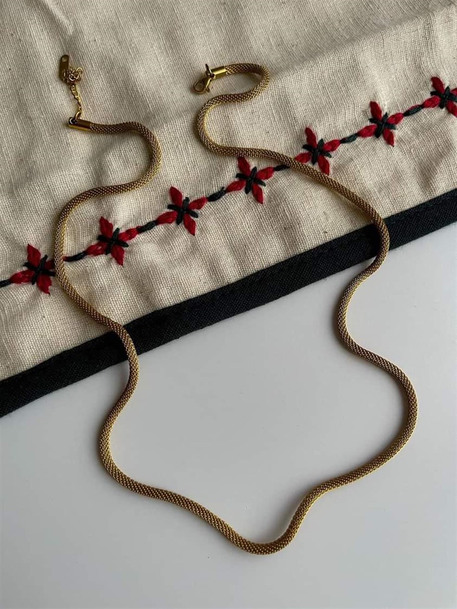 Çelik Basic Uzun Örgü Kolye (62 Cm)