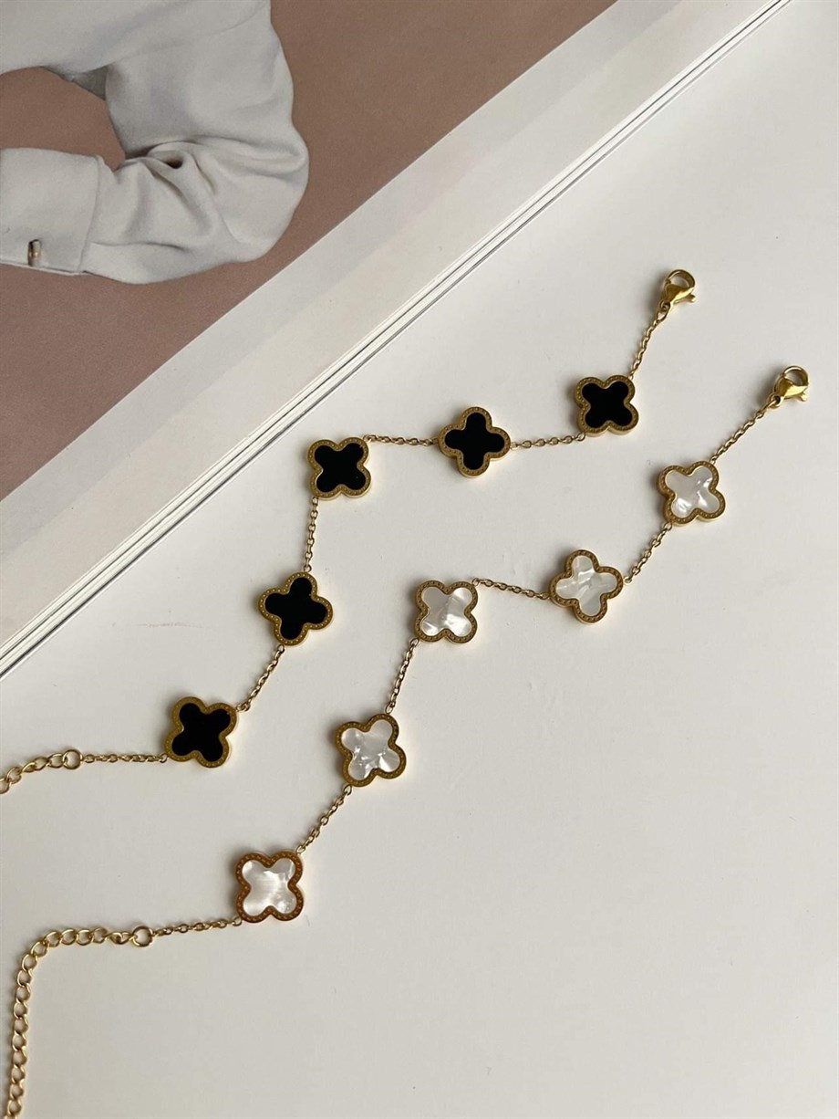 Çelik Beyaz Van Cleef Bileklik (23 Cm)