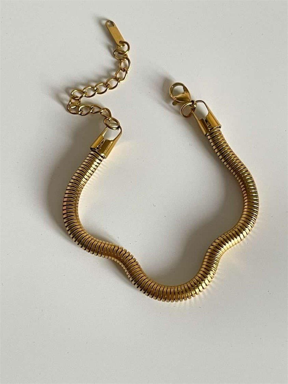 Çelik Boru Snake Orta Kalın Kolye (23 Cm)