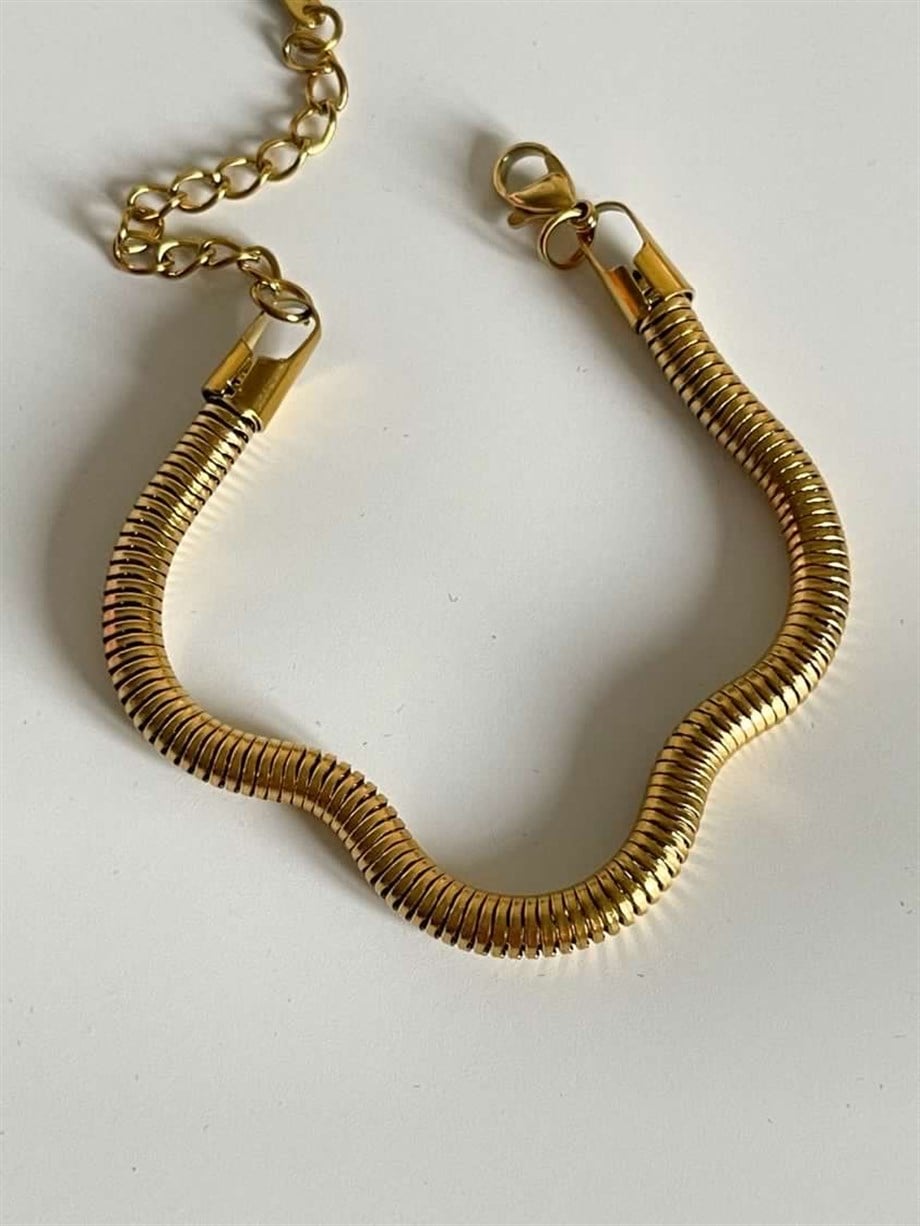Çelik Boru Snake Orta Kalın Kolye (23 Cm)