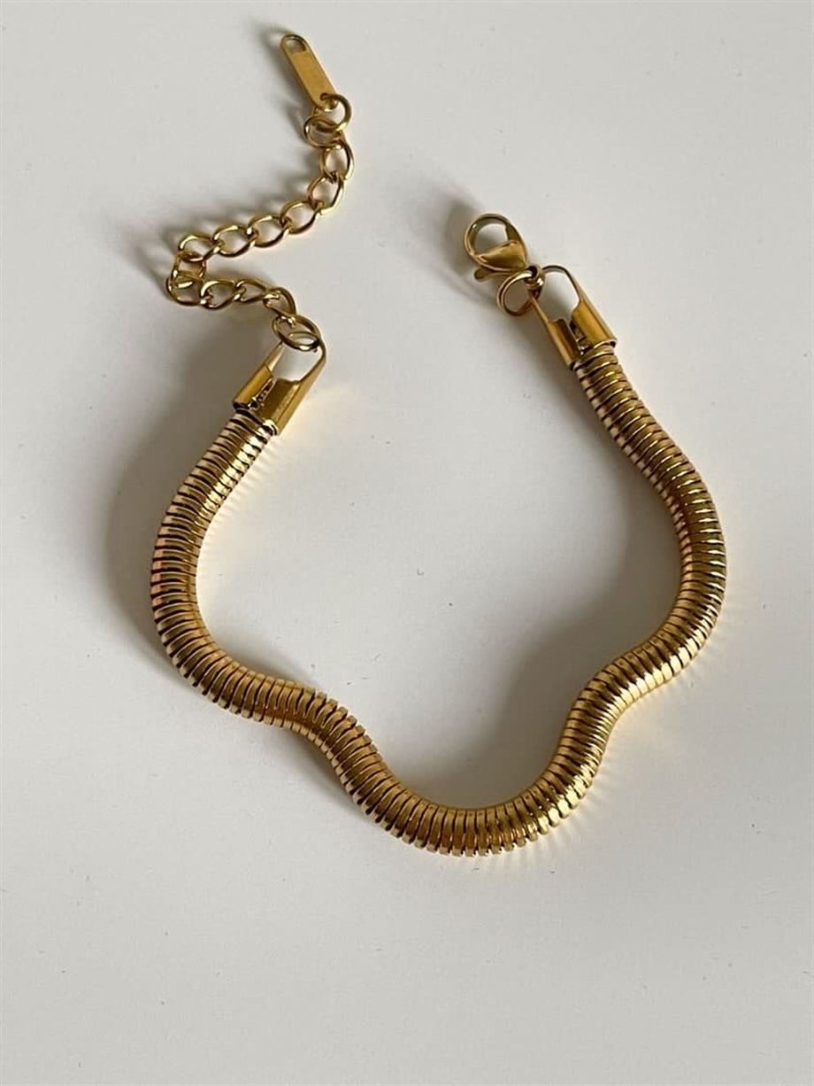 Çelik Boru Snake Orta Kalın Kolye (23 Cm)