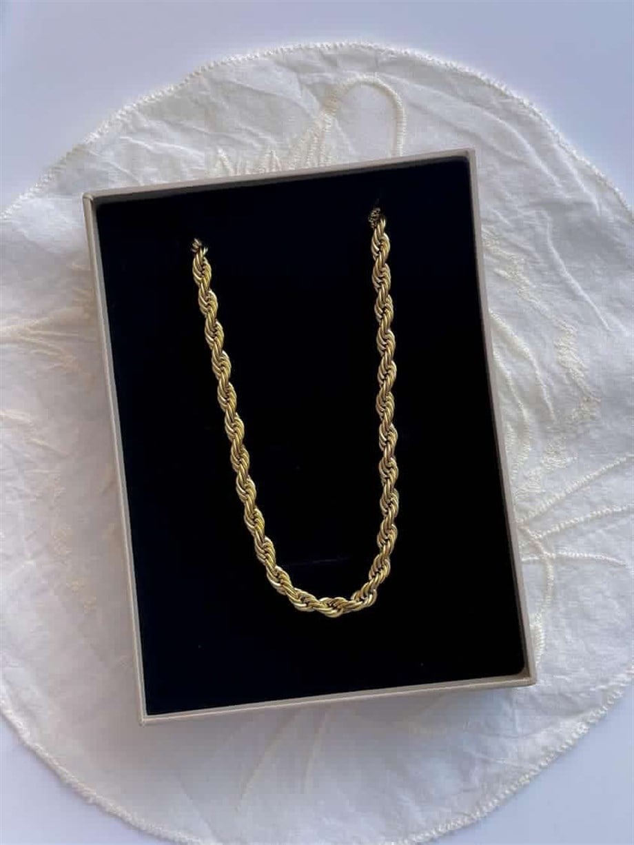 Çelik Burgu Halat Kolye (46 Cm)-3