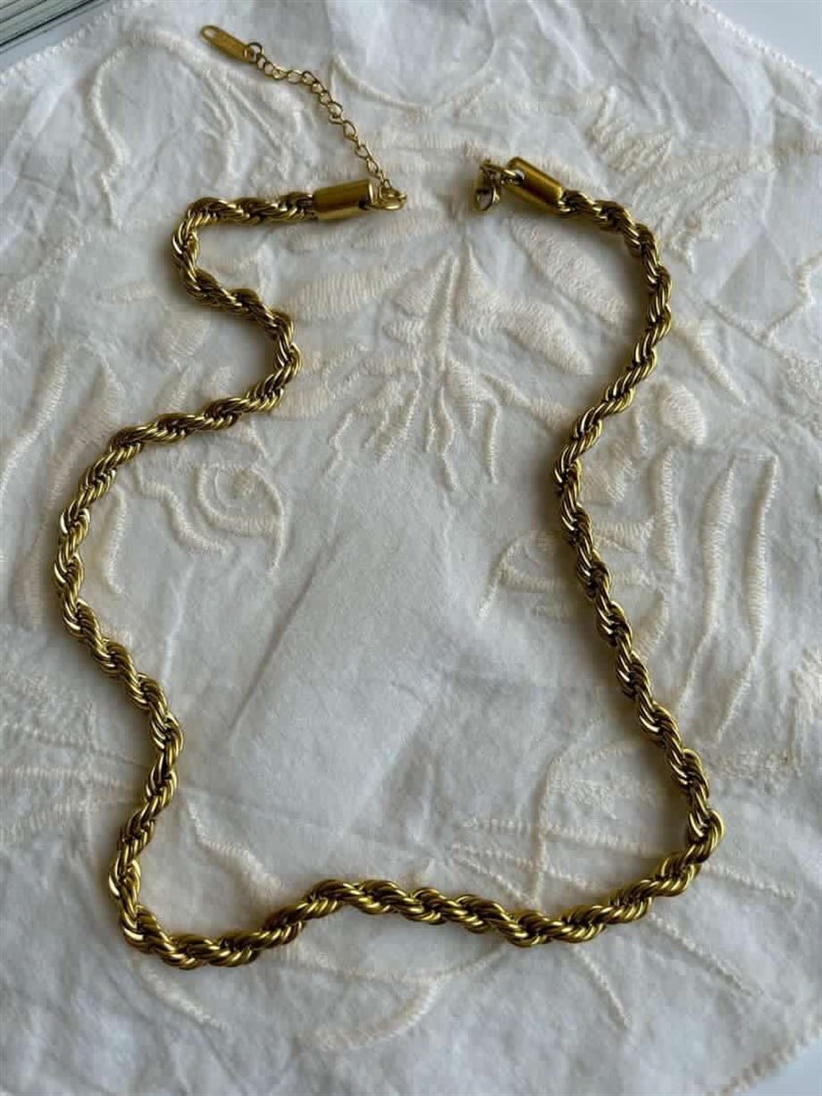 Çelik Burgu Halat Kolye (46 Cm)-3