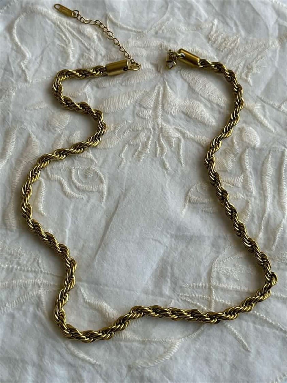 Çelik Burgu Halat Kolye (46 Cm)-3