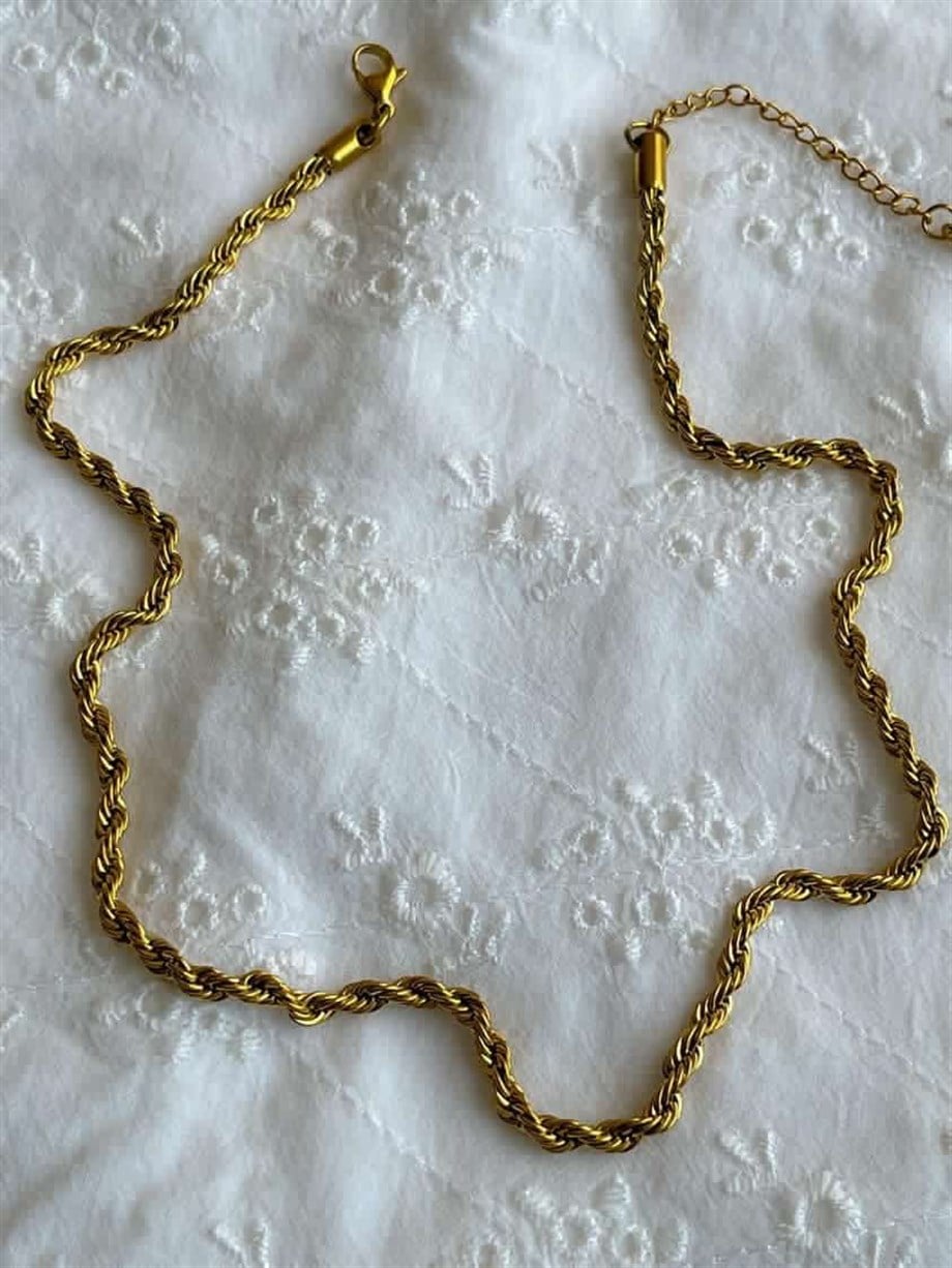 Çelik Burgu Halat Kolye (48 Cm)-4