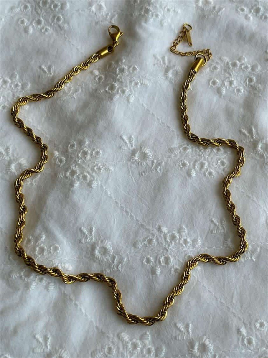 Çelik Burgu Halat Kolye (48 Cm)-4