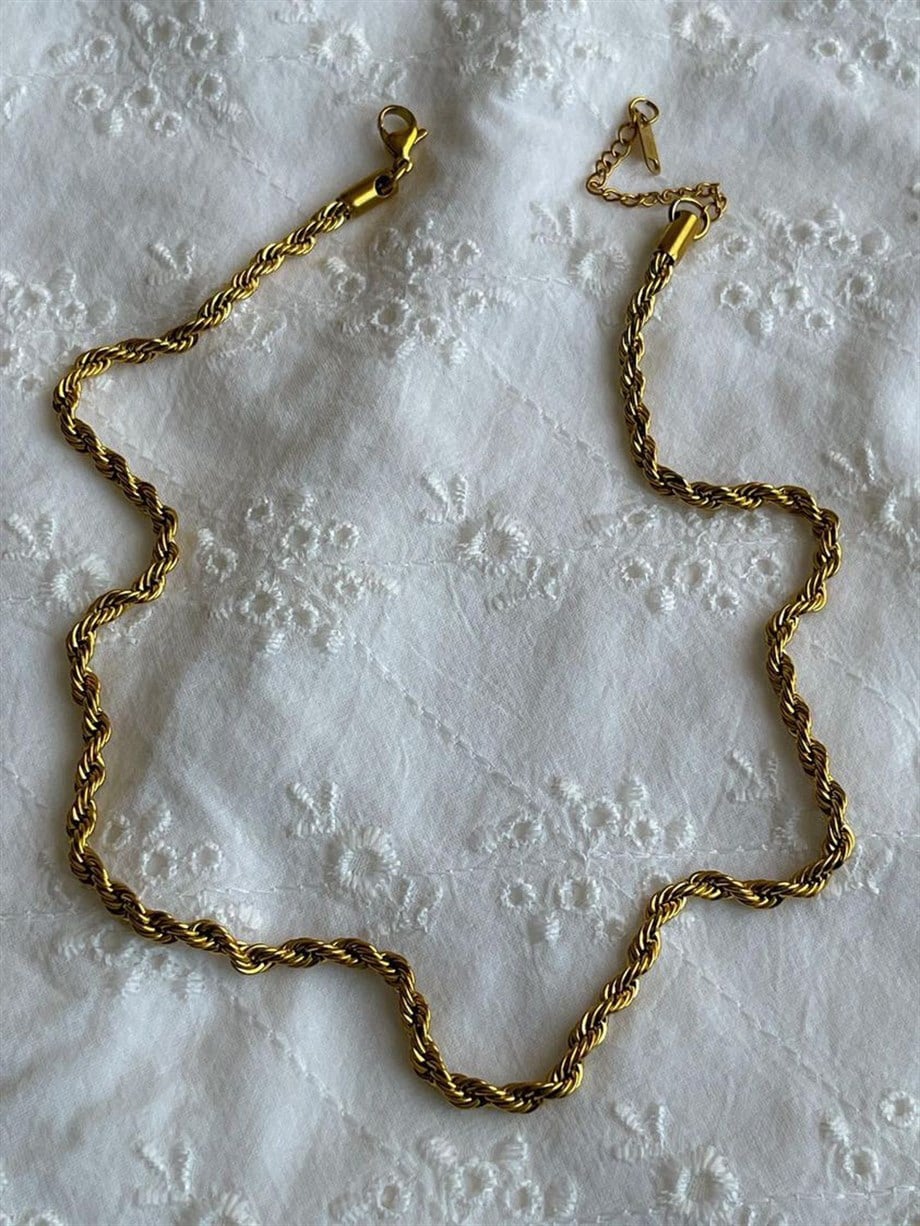 Çelik Burgu Halat Kolye (48 Cm)-4