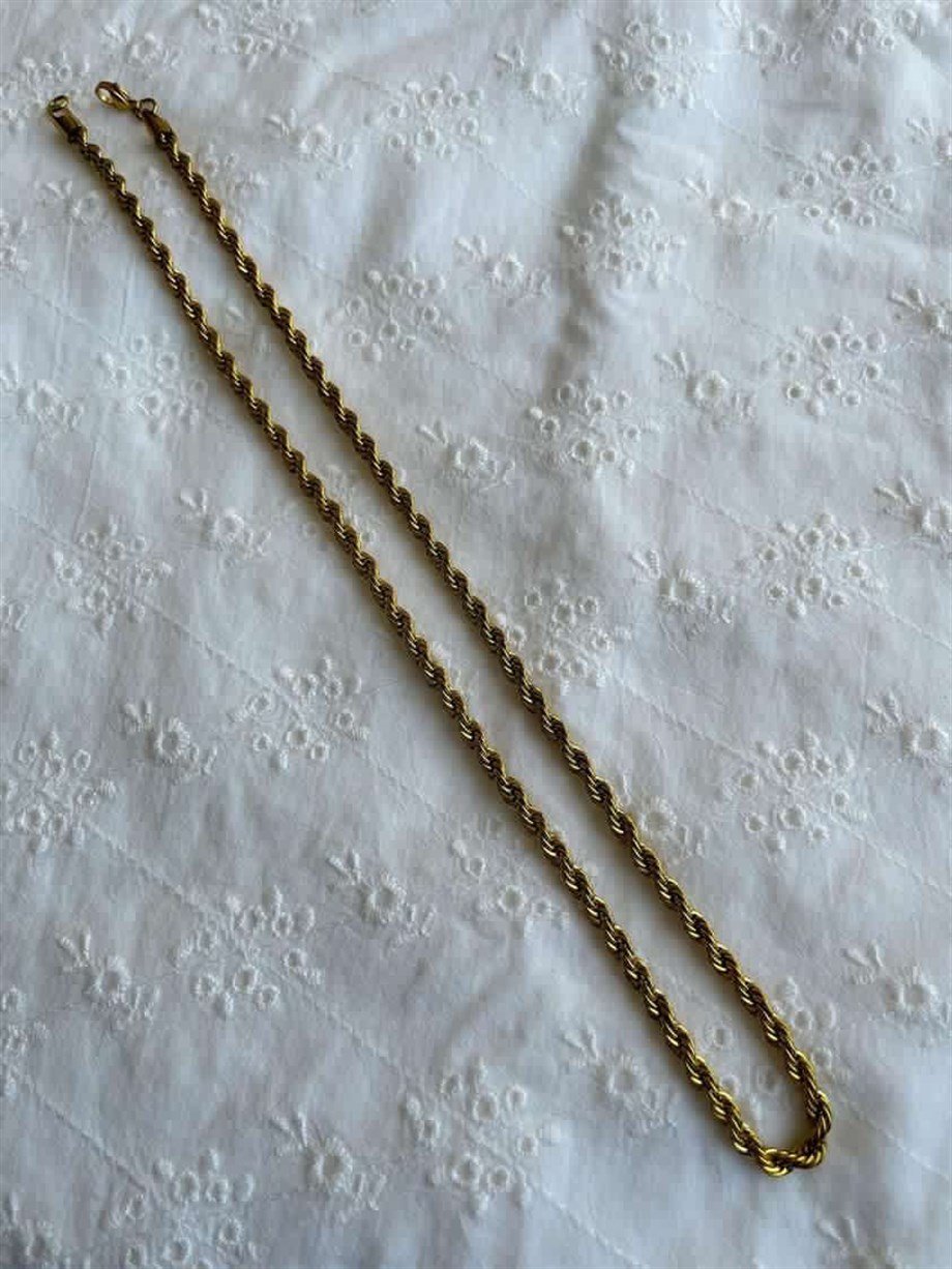 Çelik Burgu Halat Uzun Zincir Kolye (60 Cm)-5