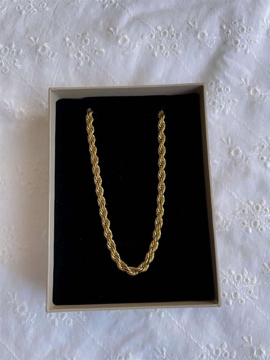 Çelik Burgu Halat Uzun Zincir Kolye (60 Cm)-5