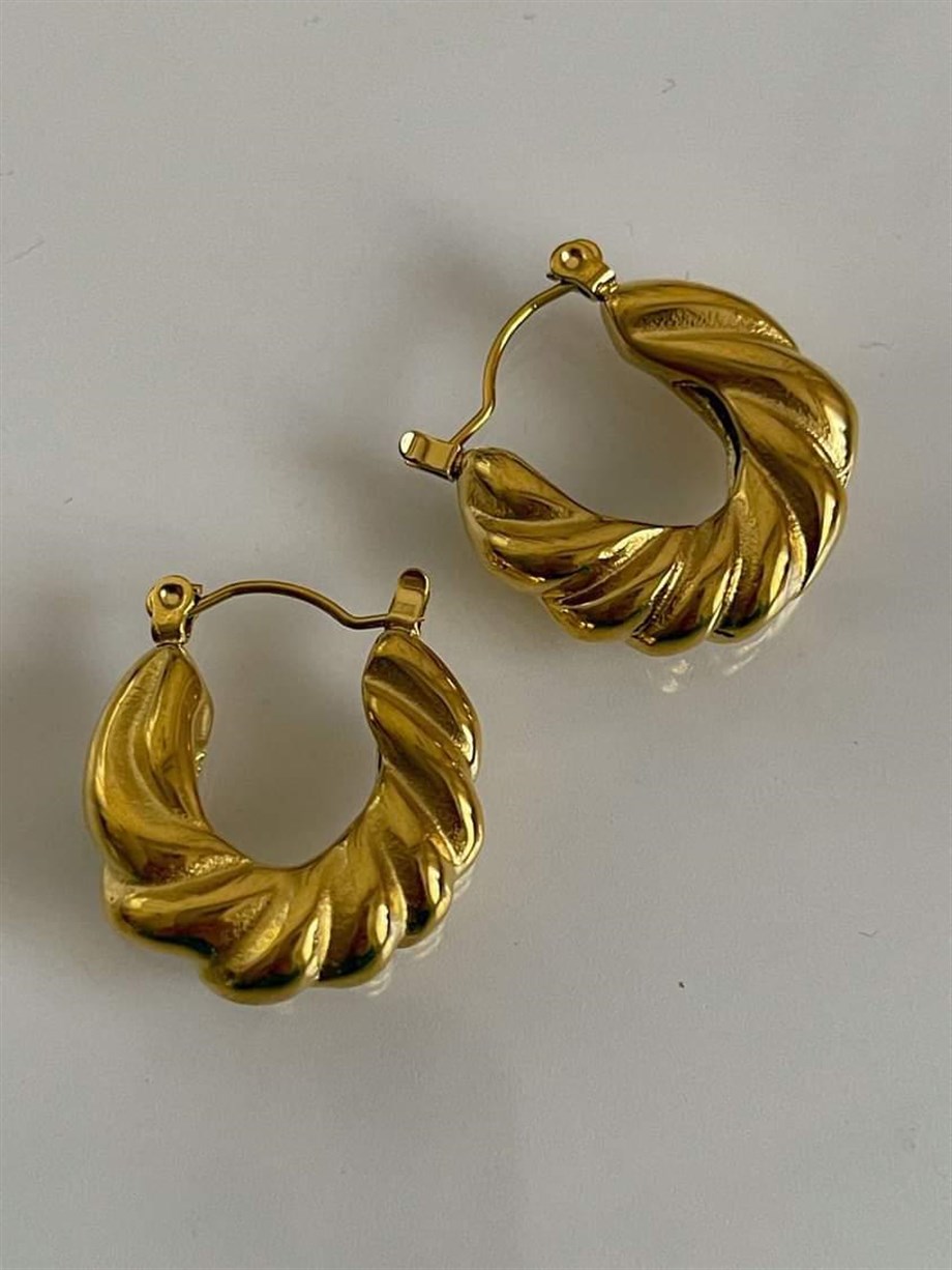 Çelik Burgu Midye Model Küpe (2 Cm)