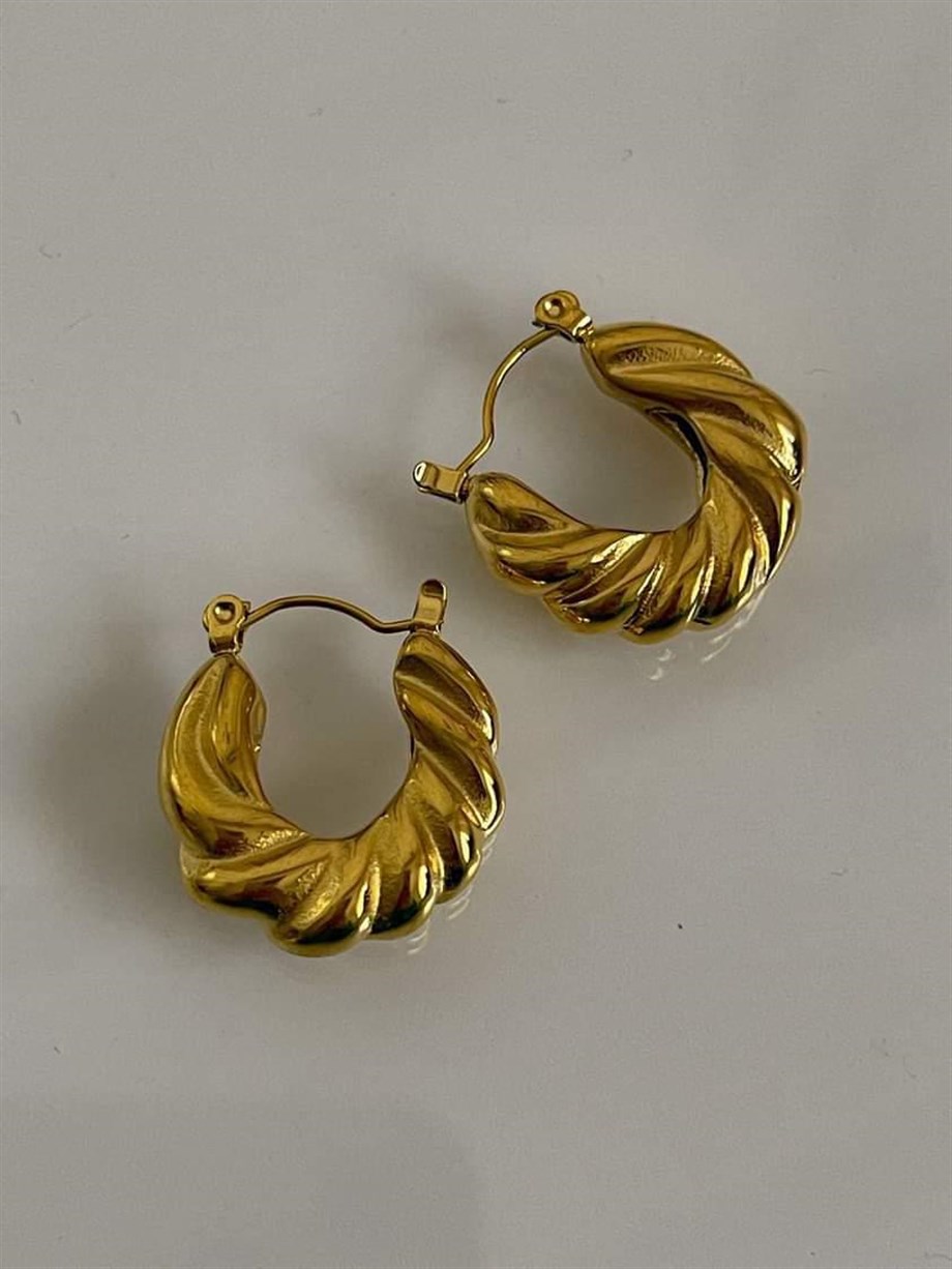 Çelik Burgu Midye Model Küpe (2 Cm)