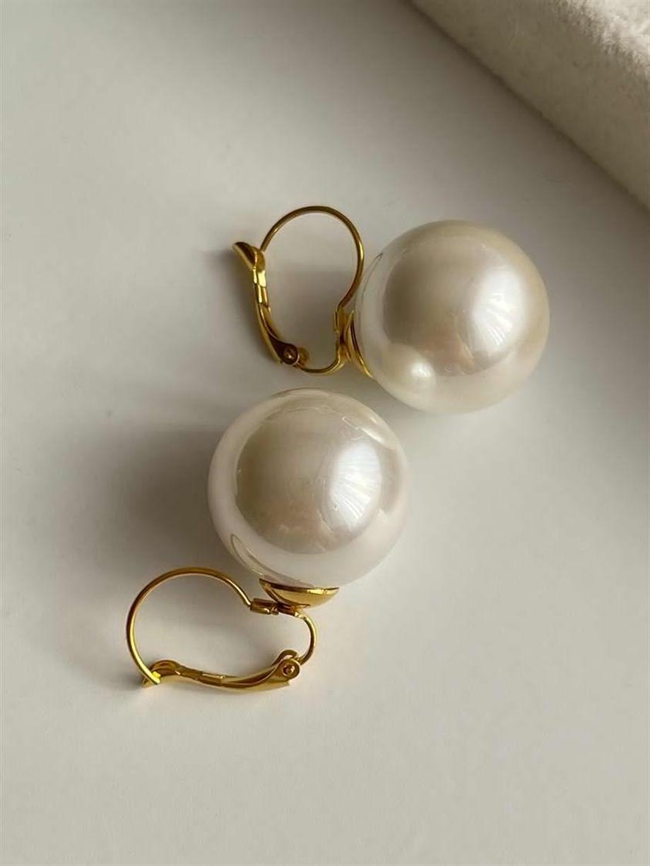 Çelik Büyük İncili Küpe (3 Cm)