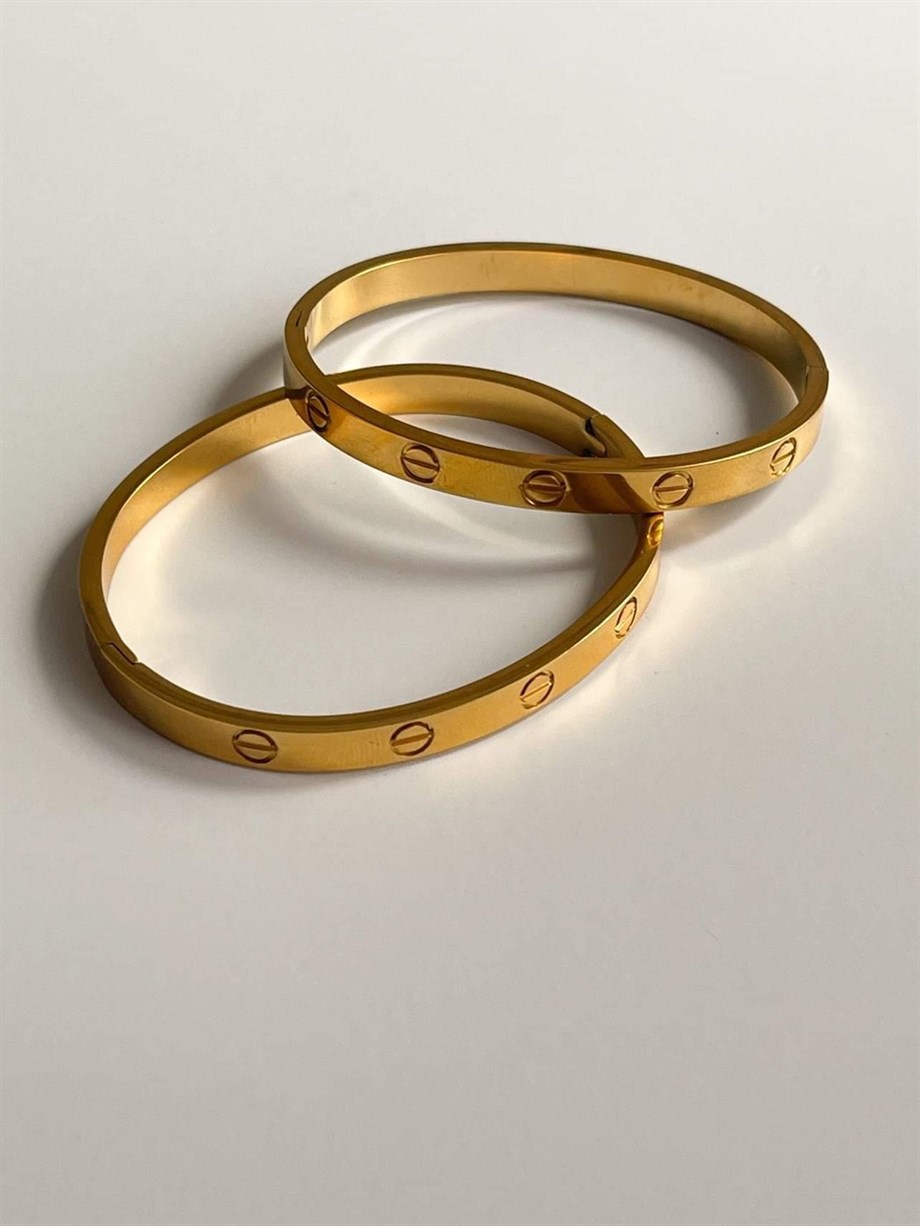 Çelik Cartier Marka Model Kelepçe Bileklik (6.5 Cm)