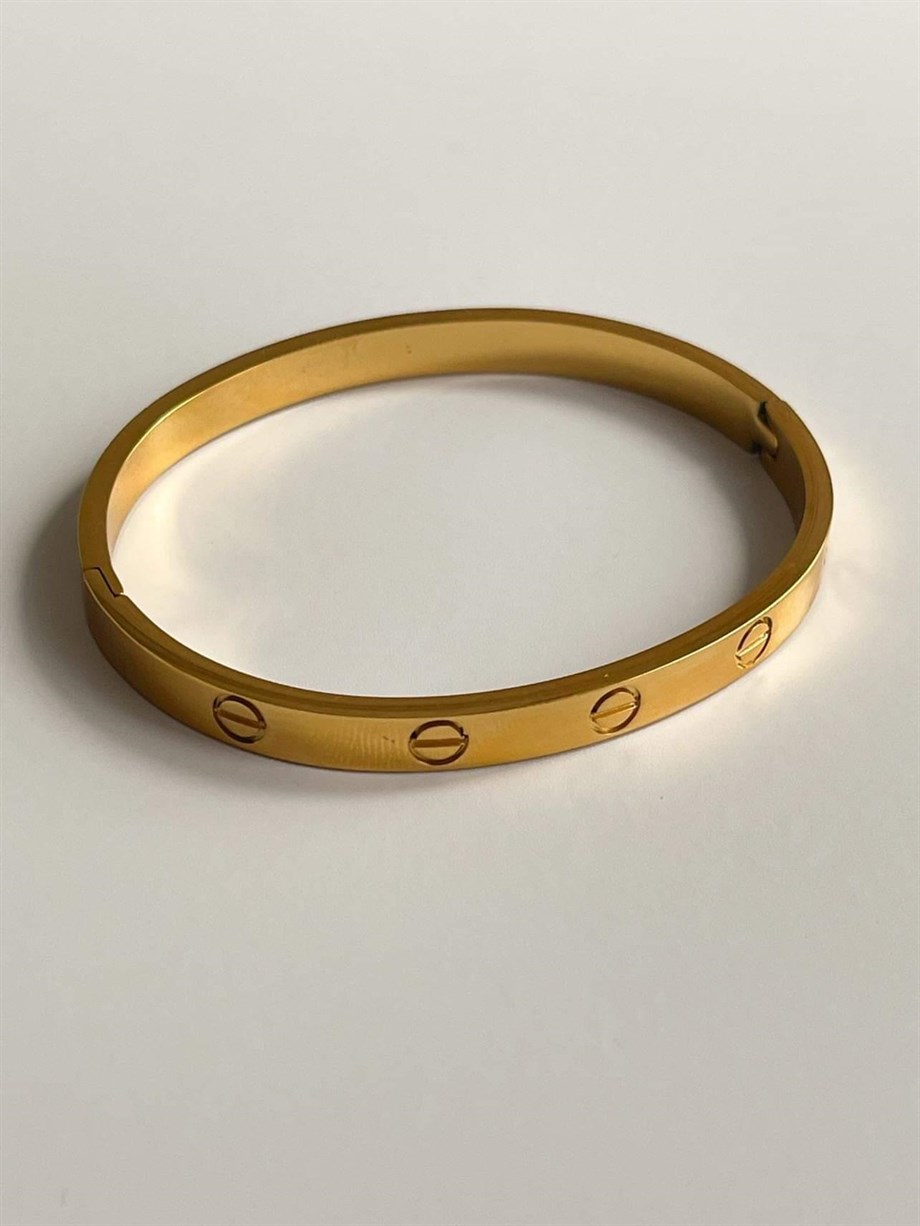 Çelik Cartier Marka Model Kelepçe Bileklik (6.5 Cm)