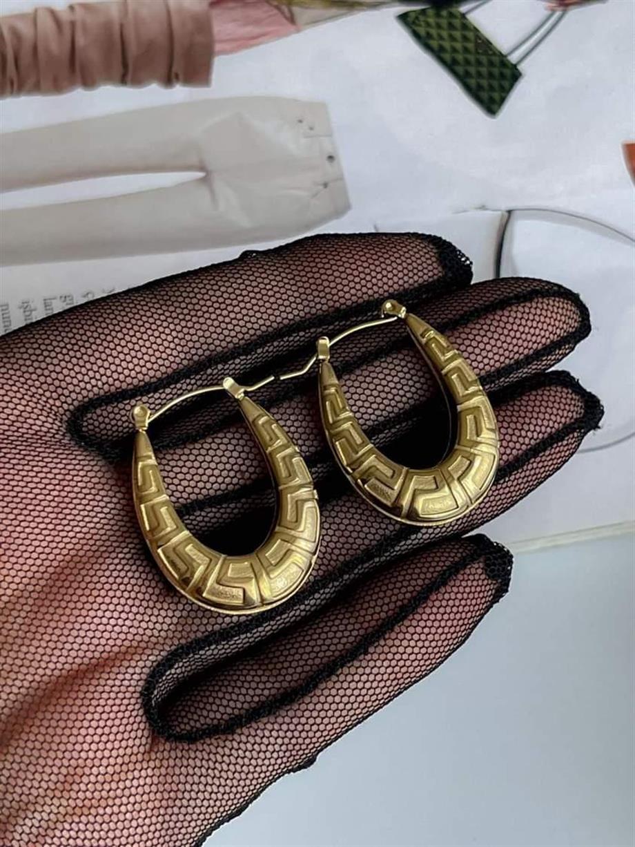Çelik Desenli Steel Halka Küpe (3 Cm)