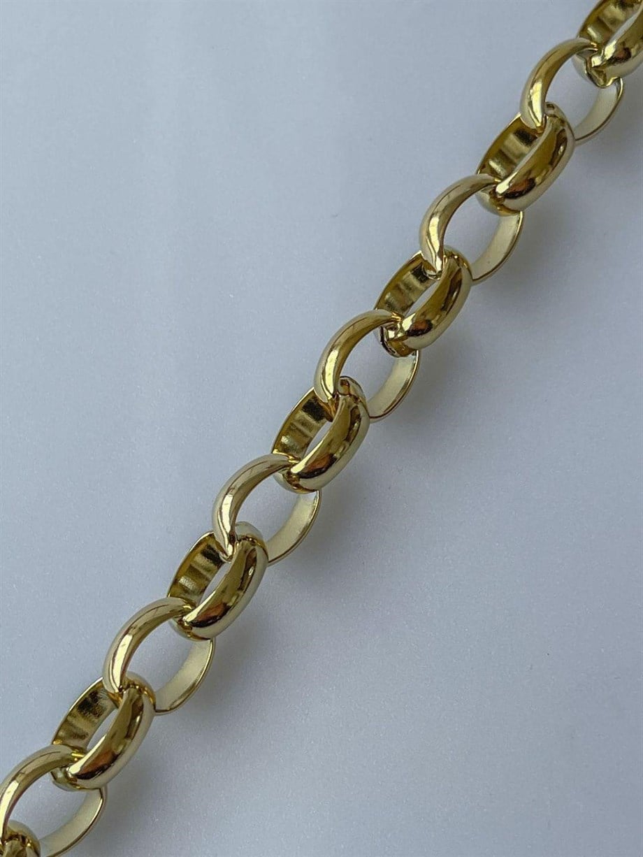 Çelik Geçmeli Halkalı Kalın Bileklik (23 Cm)