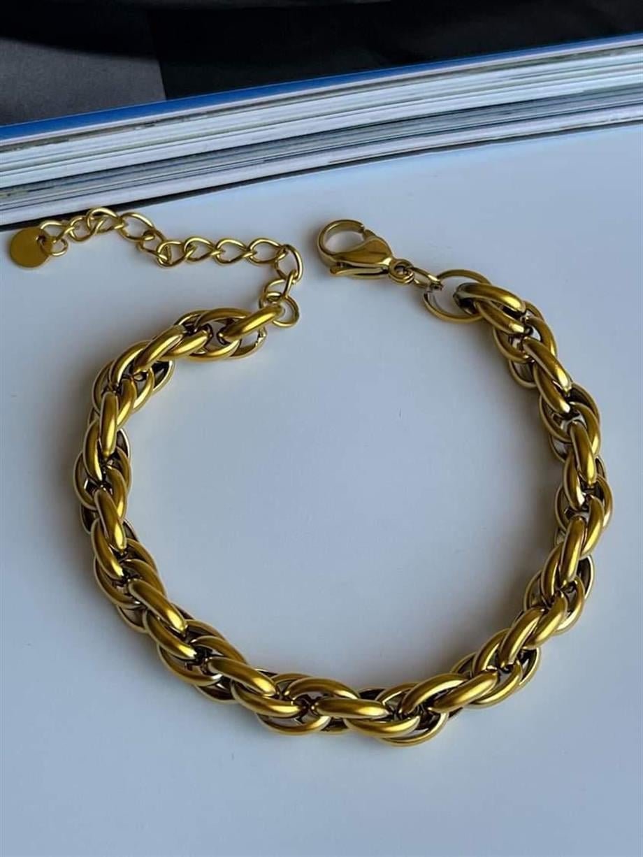 Çelik Geçmeli Örgü Bileklik (23 Cm) (2 Numara) 