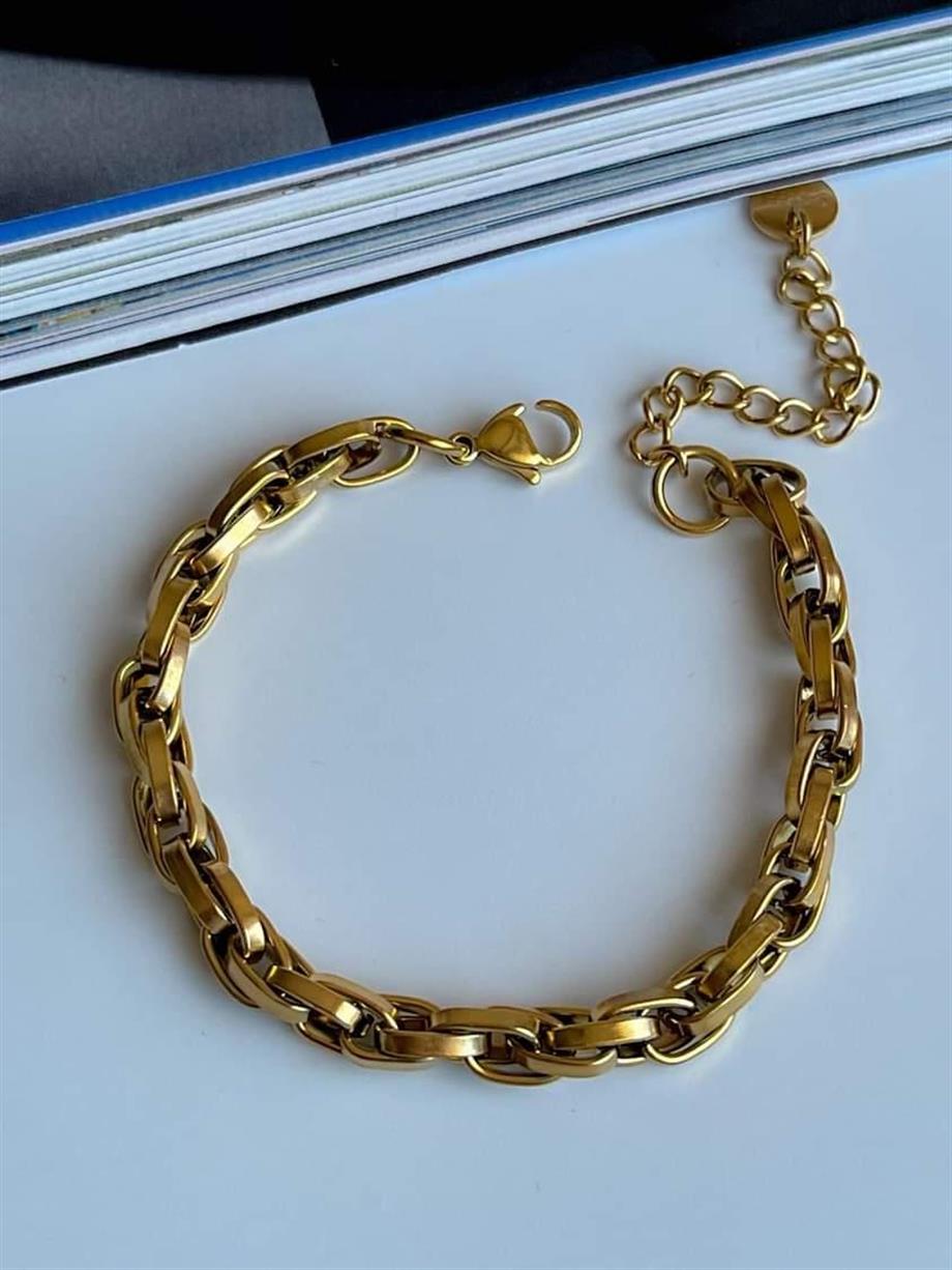 Çelik Geçmeli Örgü Bileklik (24 Cm)