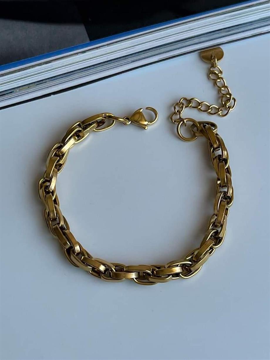 Çelik Geçmeli Örgü Bileklik (24 Cm)