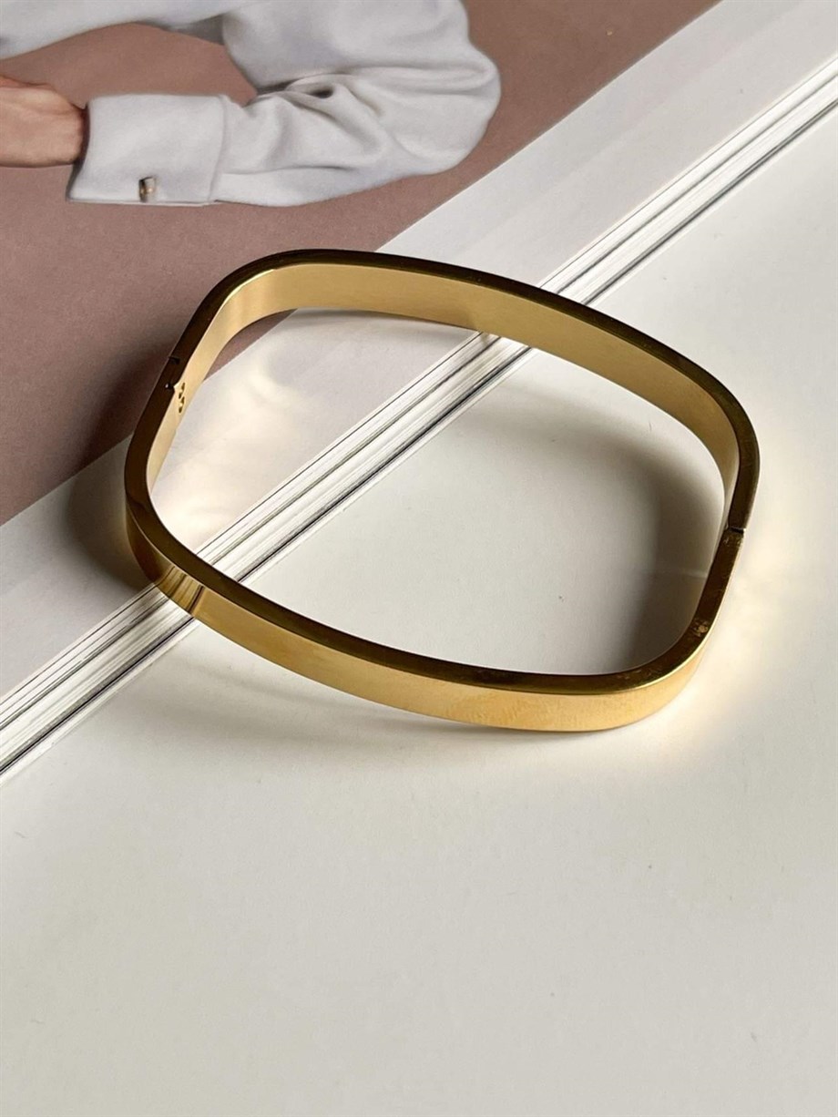 Çelik Gold Basic Kelepce Bileklik