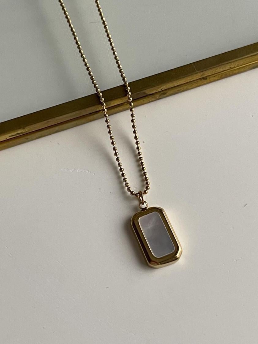 Çelik Gold Beyaz Sedefli Çift Yönlü Kullanılan Kolye (48 Cm)