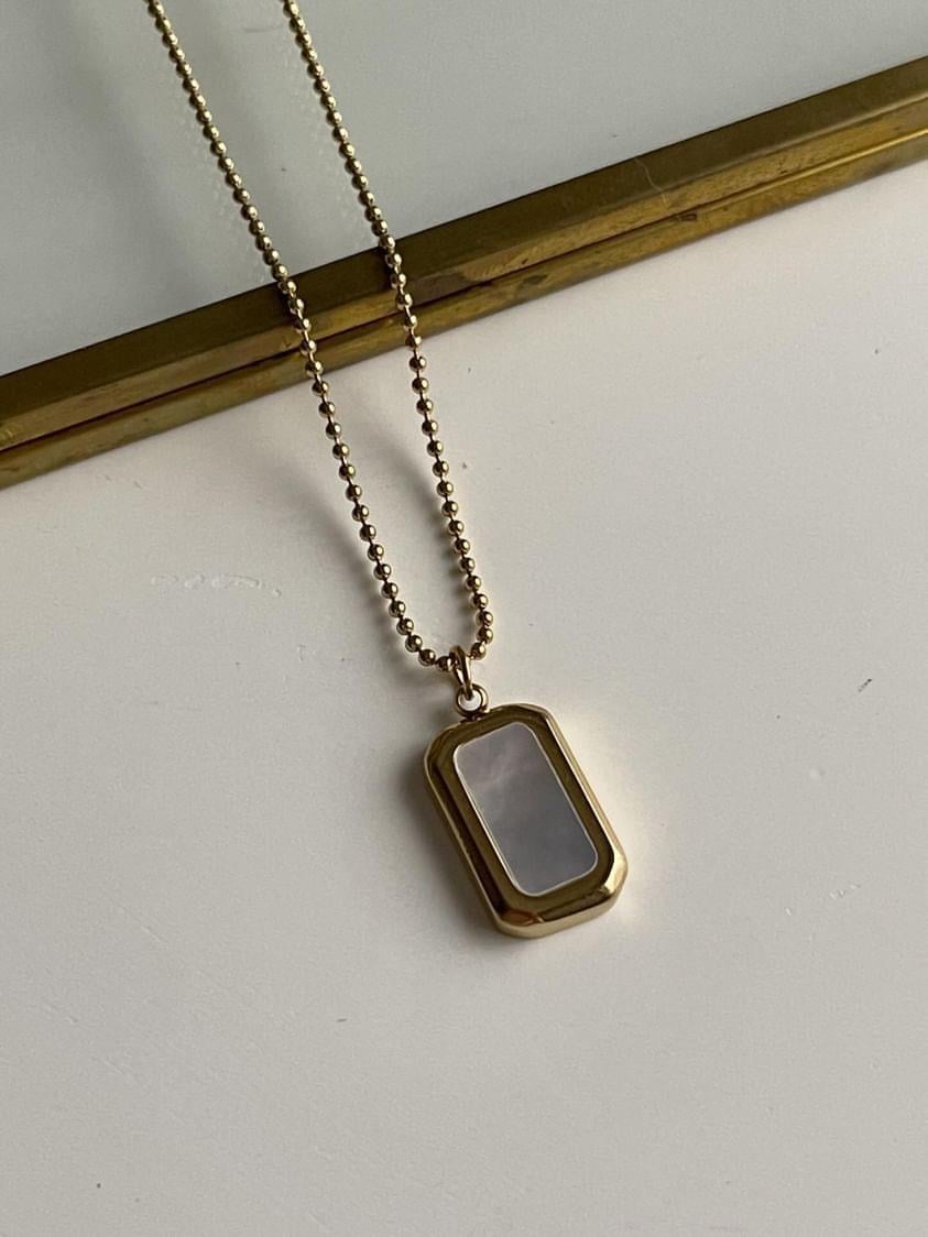 Çelik Gold Beyaz Sedefli Çift Yönlü Kullanılan Kolye (48 Cm)