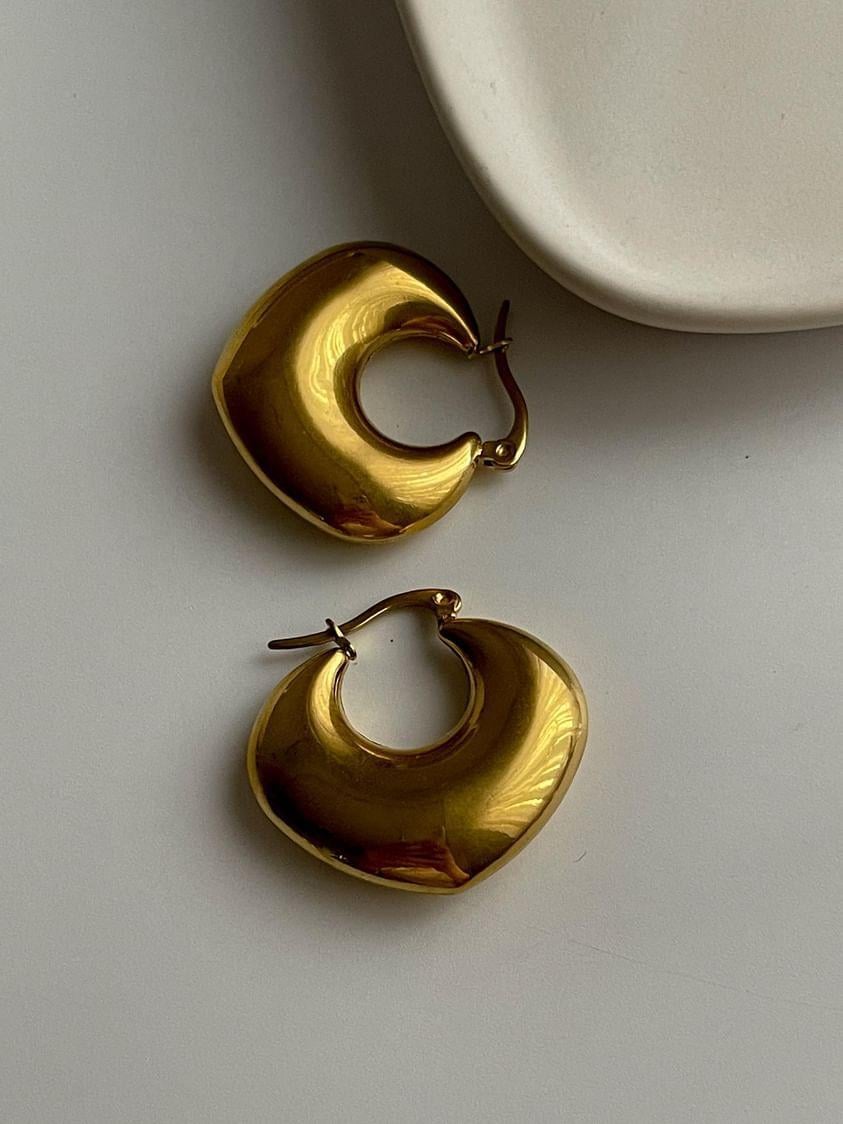 Çelik Gold Bombeli Küpe (2.60 Cm)