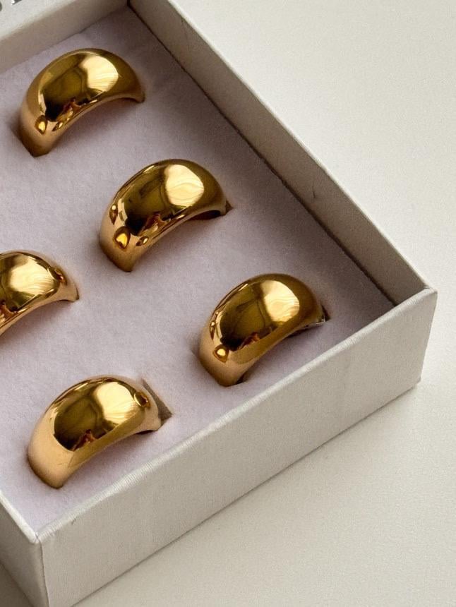 Çelik Gold Bombeli Numaralı Pinterest Yüzük (19 Numara)