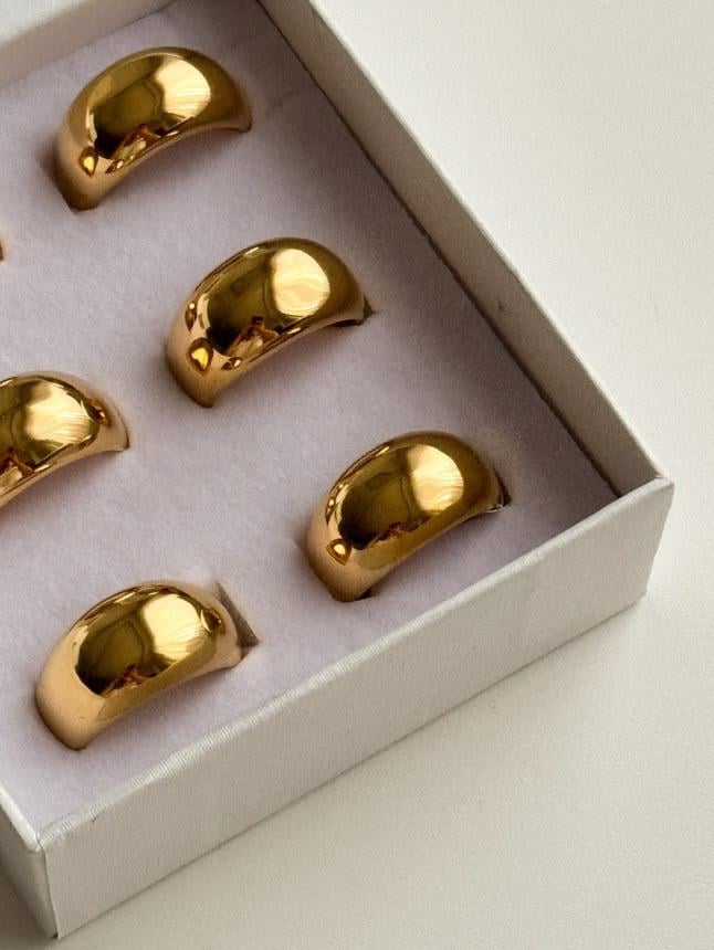 Çelik Gold Bombeli Numaralı Pinterest Yüzük (19 Numara)