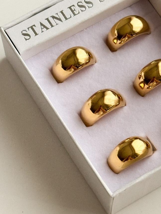 Çelik Gold Bombeli Numaralı Pinterest Yüzük (19 Numara)