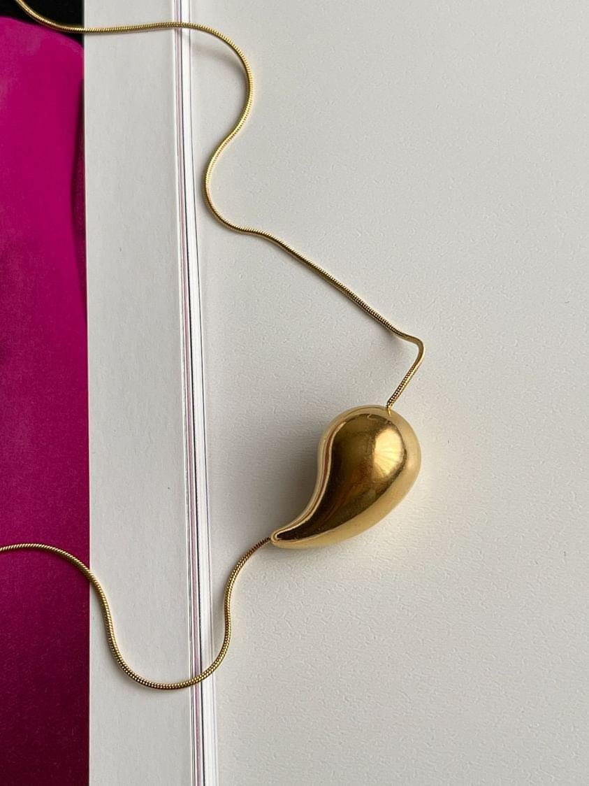 Çelik Gold Botega Damla Kolye (48 Cm)