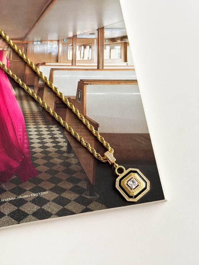 Çelik Gold Burgu Halat Serenay Kolye (51 Cm)
