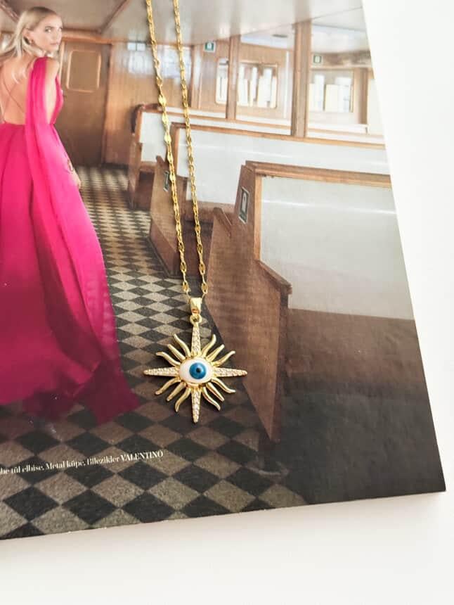 Çelik Gold Göz Kolye (45 Cm)