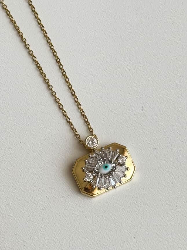 Çelik Gold Göz Kolye (45 Cm)