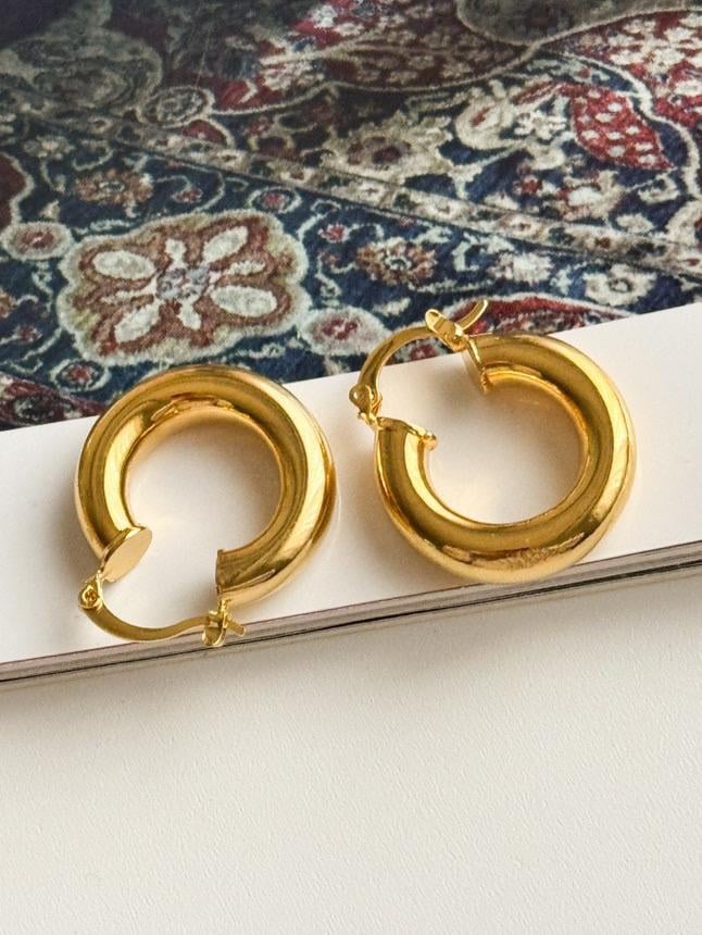 Çelik Gold Hafif Boru Küpe (3 Cm)