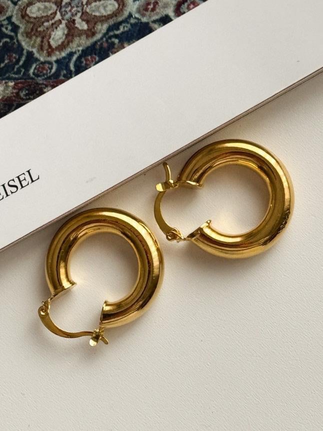 Çelik Gold Hafif Boru Küpe (3 Cm)